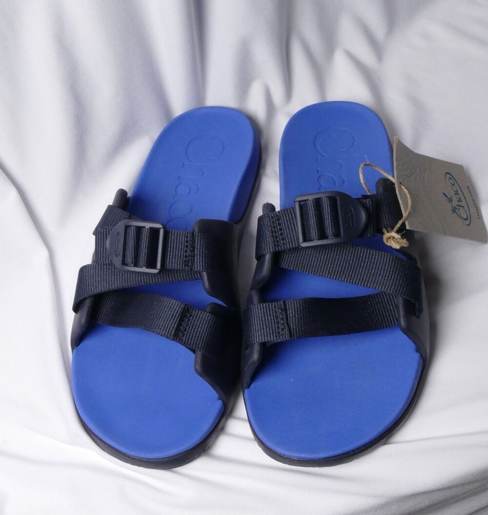 Chaco Chillos Kids Slides Size 4 Big Kid Blue Black NWOT